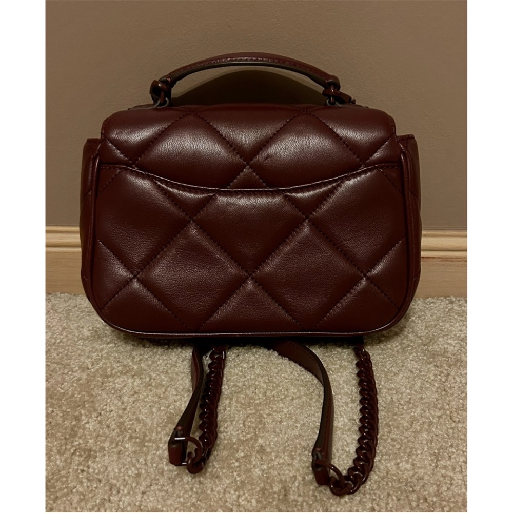 Tory Burch Burgundy Quilted Crossbody Bag - Picture 5 of 8